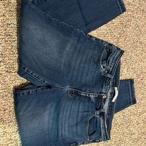 blue jeans with ankle detailing